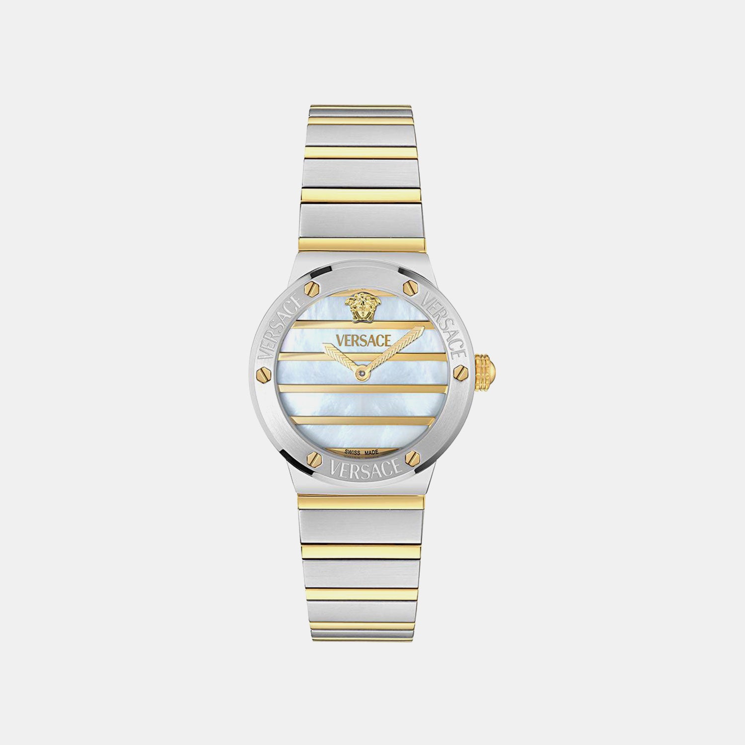 Women Quartz White Mother Of Pearl Dial Analog Recycled Steel Watch VE0S00325