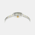 Women Quartz White Mother Of Pearl Dial Analog Recycled Steel Watch VE0S00325