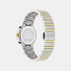 Women Quartz White Mother Of Pearl Dial Analog Recycled Steel Watch VE0S00325