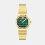 Women Quartz Greca Logo Pearl Green Dial Analog Recycled Steel Watch VE0S00425