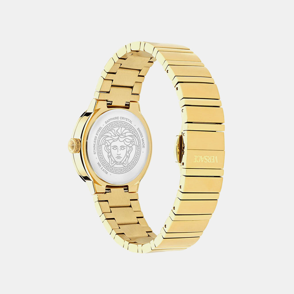 Women Quartz Black Mother Of Pearl Dial Analog Recycled Steel Watch VE0S00525