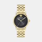 Men Quartz Black Dial Analog Stainless Steel Watch VE0T00525