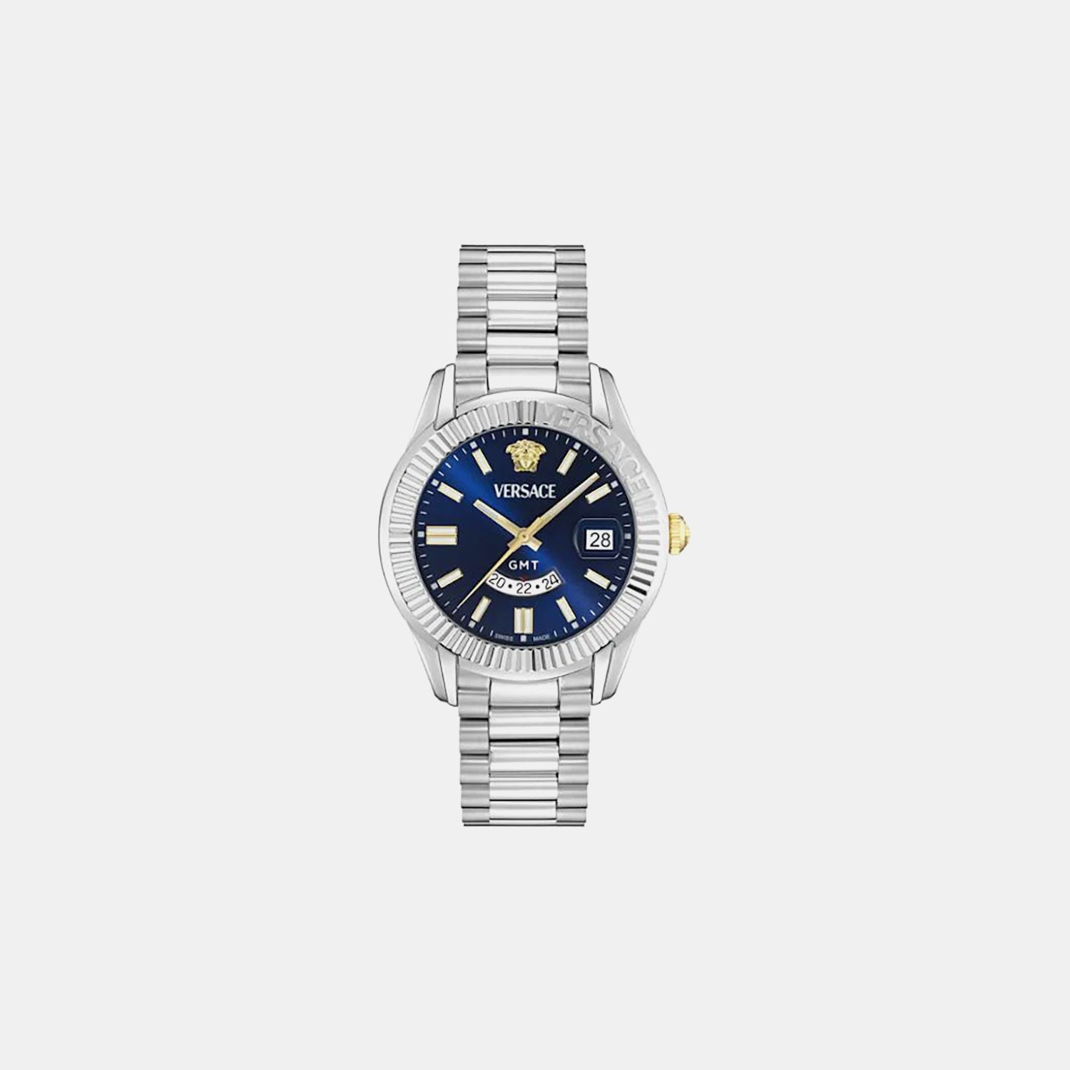 Men GMT Blue Dial Analog Recycled Steel Watch VE0U00125
