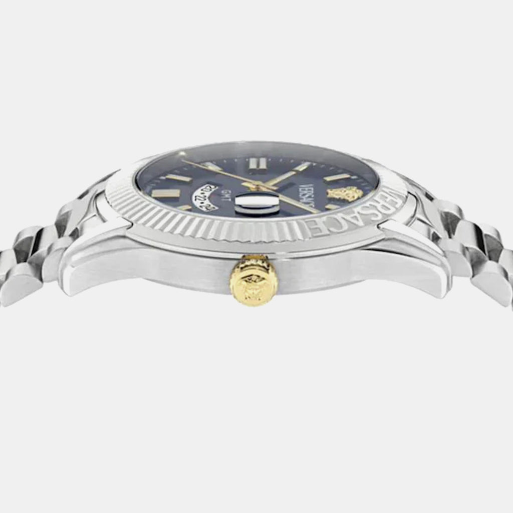 Versace Apodis (Wc-0U) Men Quartz Blue Dial Analog Stainless Steel Watch VE0U00125