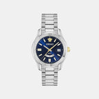 Versace Apodis (Wc-0U) Men Quartz Blue Dial Analog Stainless Steel Watch VE0U00125