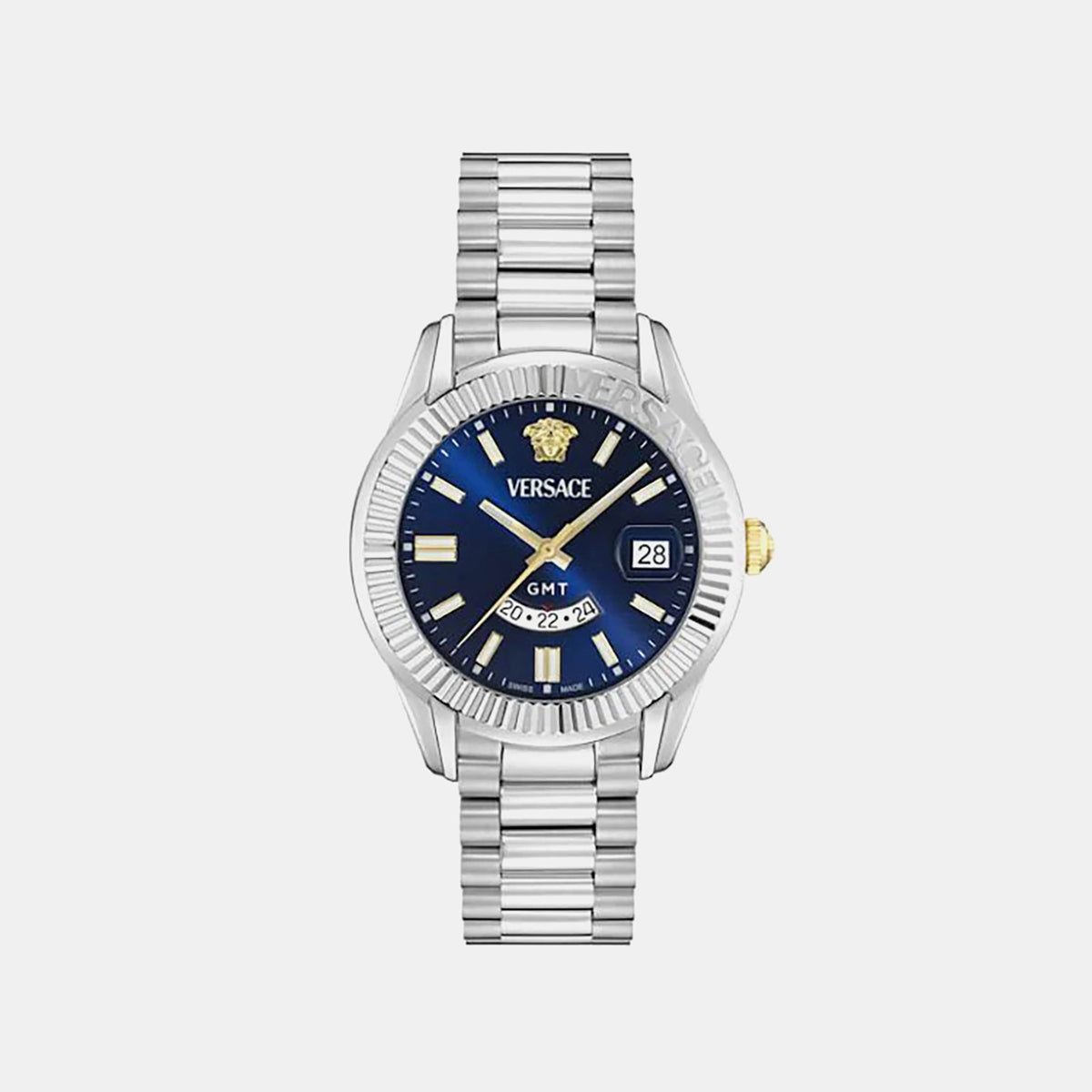 Versace Apodis (Wc-0U) Men Quartz Blue Dial Analog Stainless Steel Watch VE0U00125