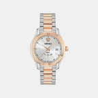 Men GMT Silver White Dial Analog Recycled Steel Watch VE0U00425