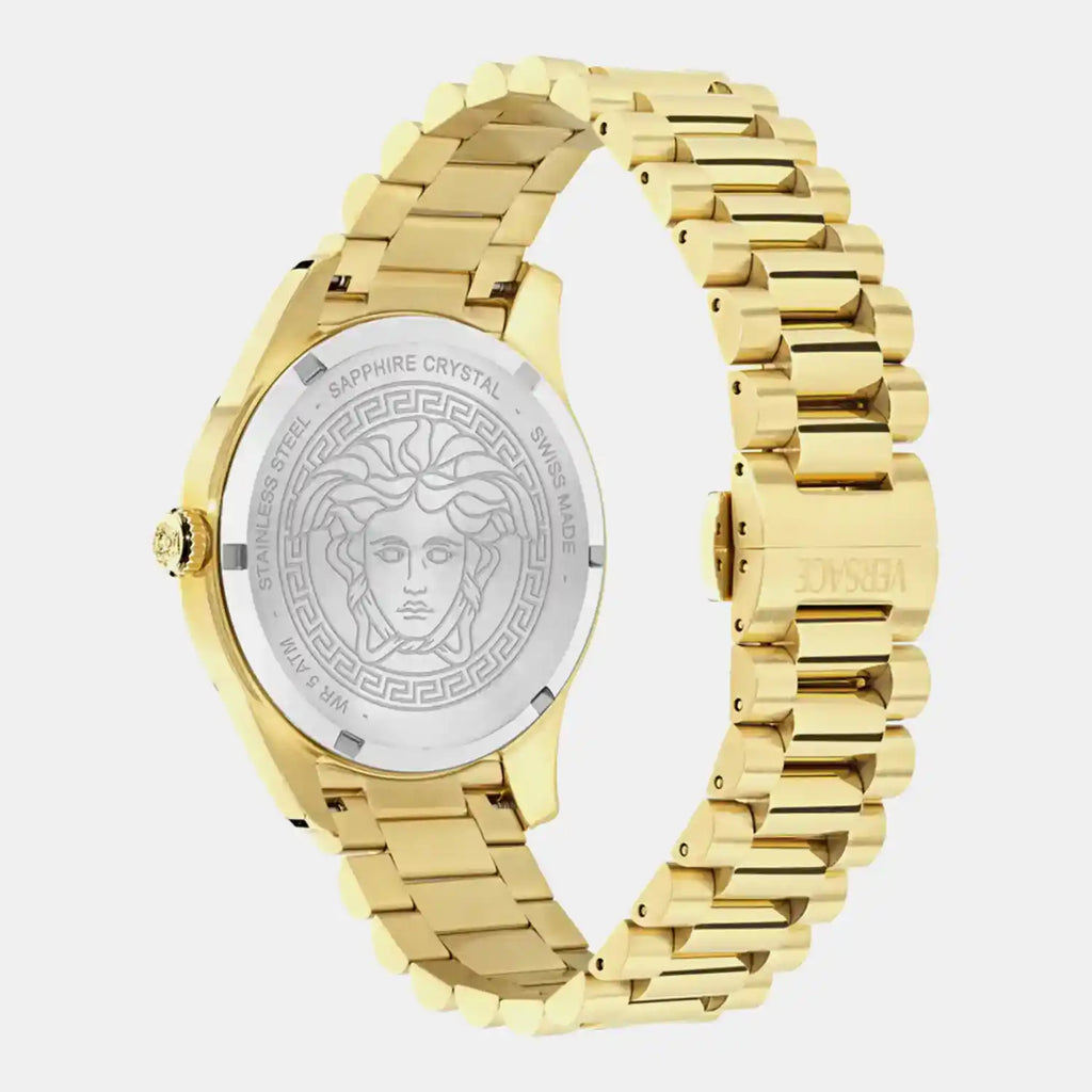 Apodis Men Quartz Gold Dial Analog Stainless Steel Watch VE0U00525