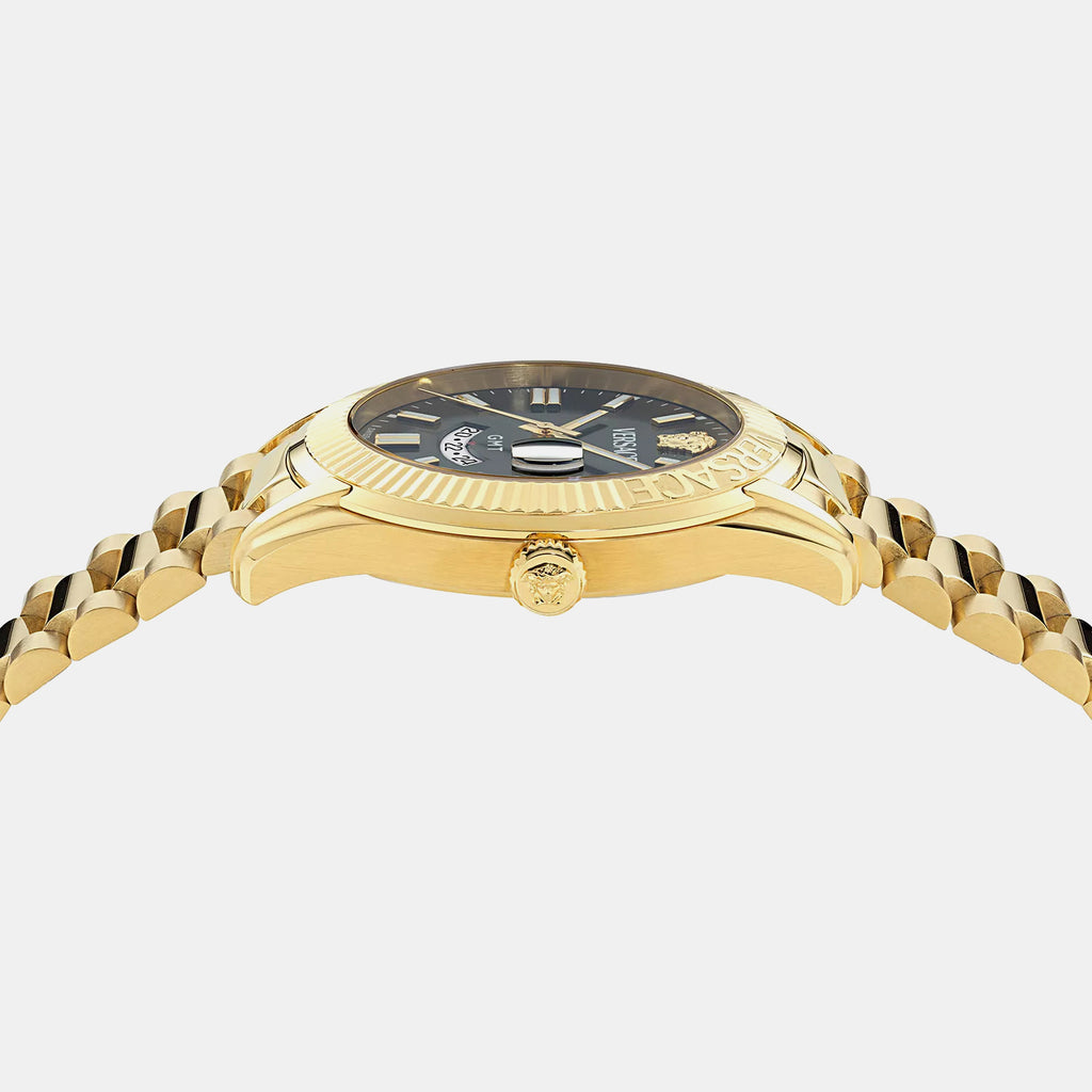 Versace Apodis (Wc-0U) Men Quartz Black Dial Analog Stainless Steel Watch VE0U00625