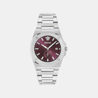 Men Quartz Burgundy Dial Analog Recycled Steel Watch VE0V00125