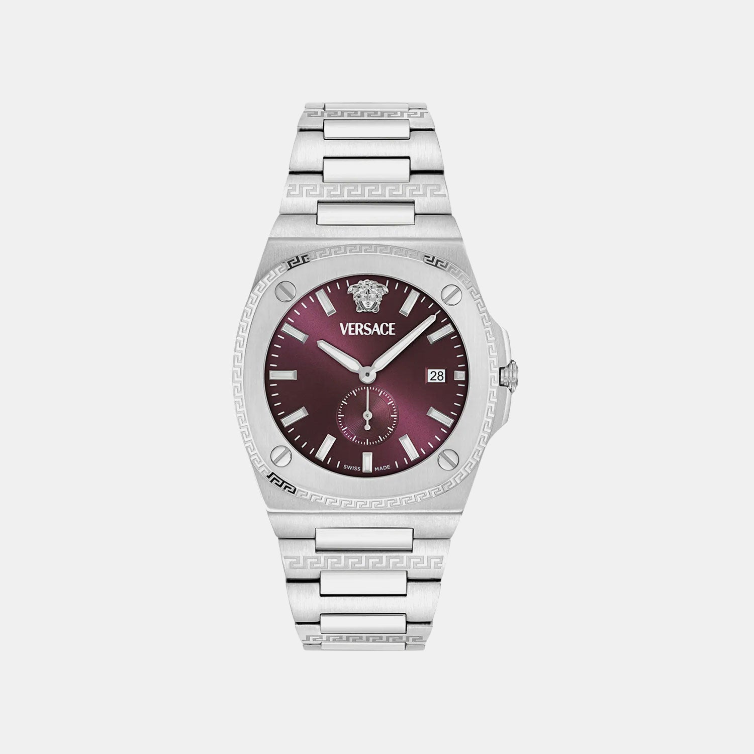 Men Quartz Burgundy Dial Analog Recycled Steel Watch VE0V00125