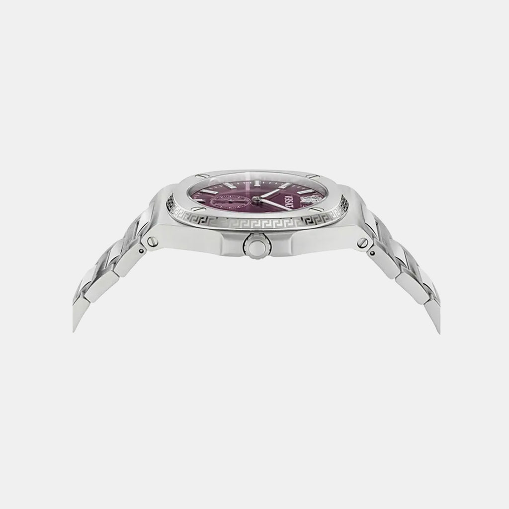 Men Quartz Burgundy Dial Analog Recycled Steel Watch VE0V00125
