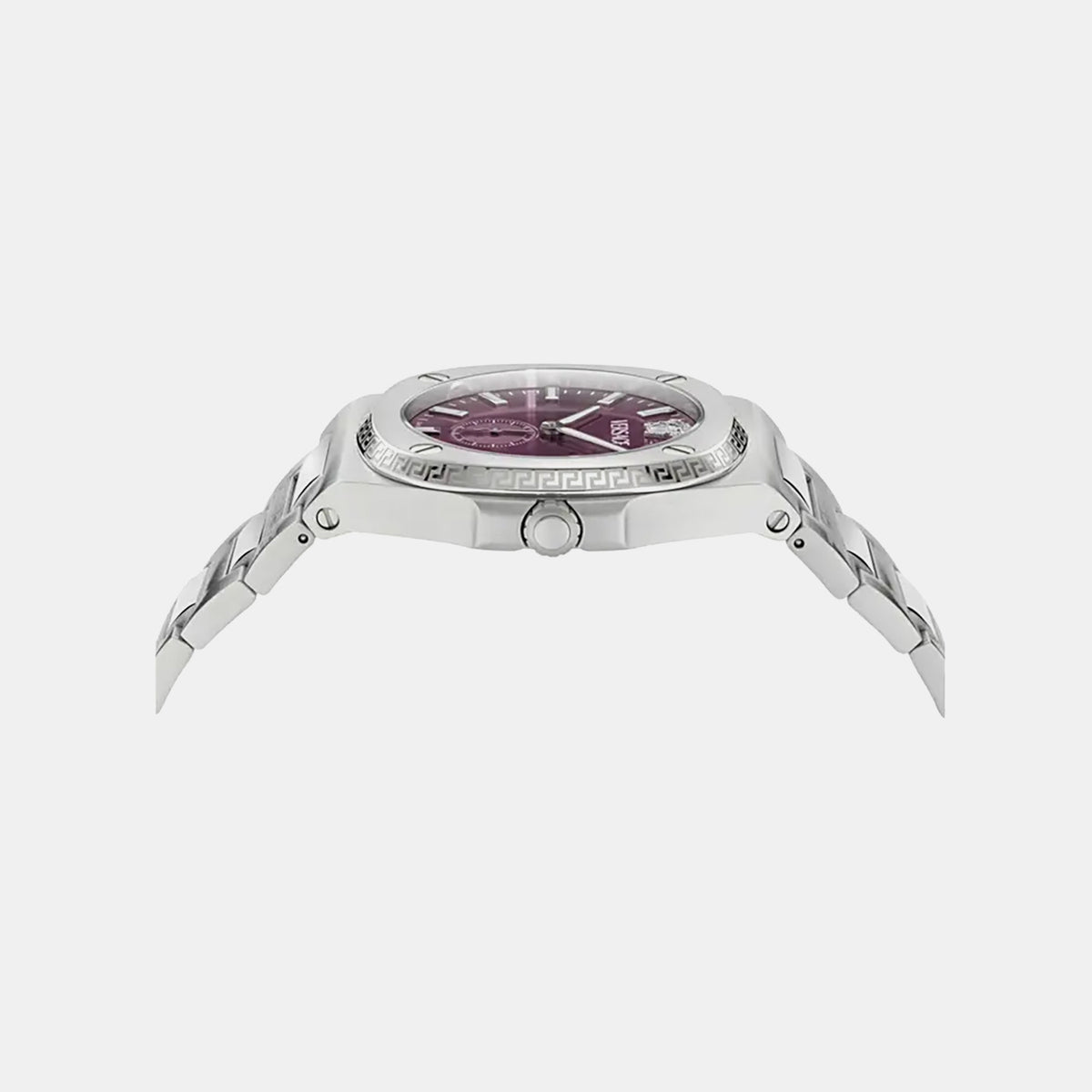 Versace Tolomeo (Wc-0V) Men Quartz Burgundy Dial Analog Stainless Steel Watch VE0V00125