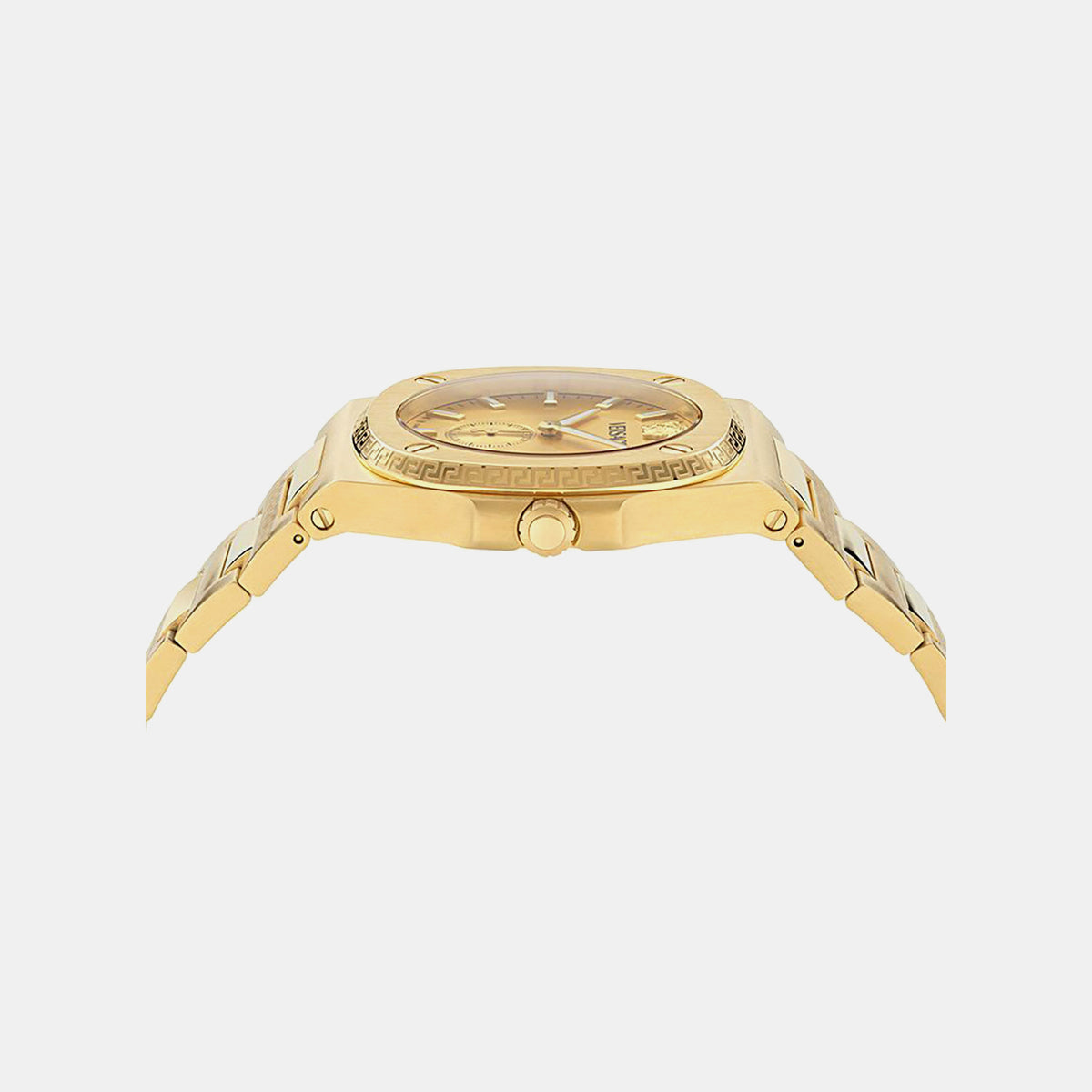 Versace Tolomeo (Wc-0V) Men Quartz Gold Dial Analog Stainless Steel Watch VE0V00525