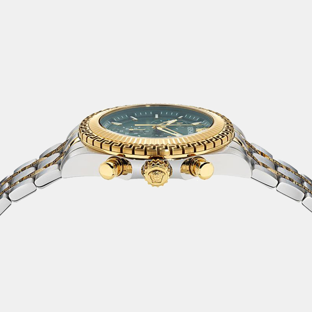 Fornax Men Quartz Green Dial Chronograph Recycled Steel Watch VE0W00425