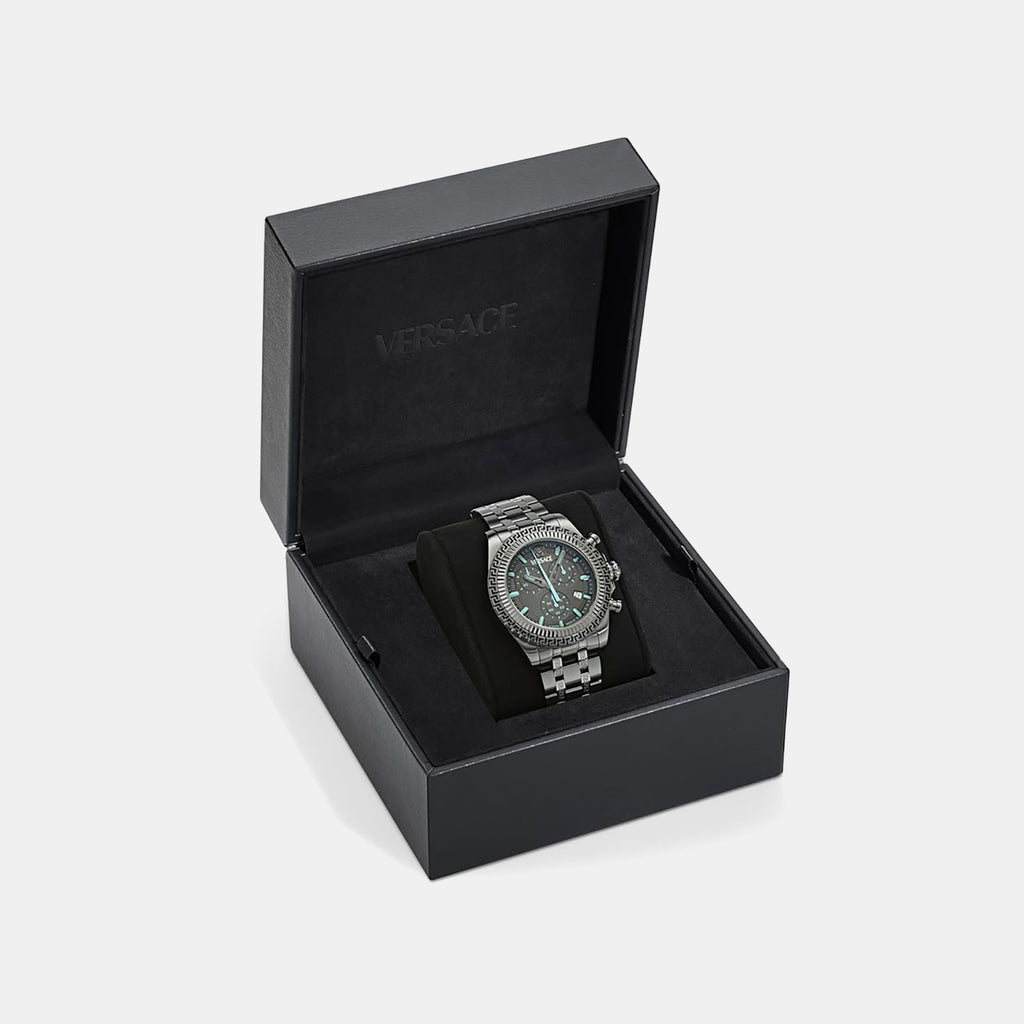 Versace Fornax (Wc-0W) Men Quartz Grey Dial Chronograph Stainless Steel Watch VE0W00625