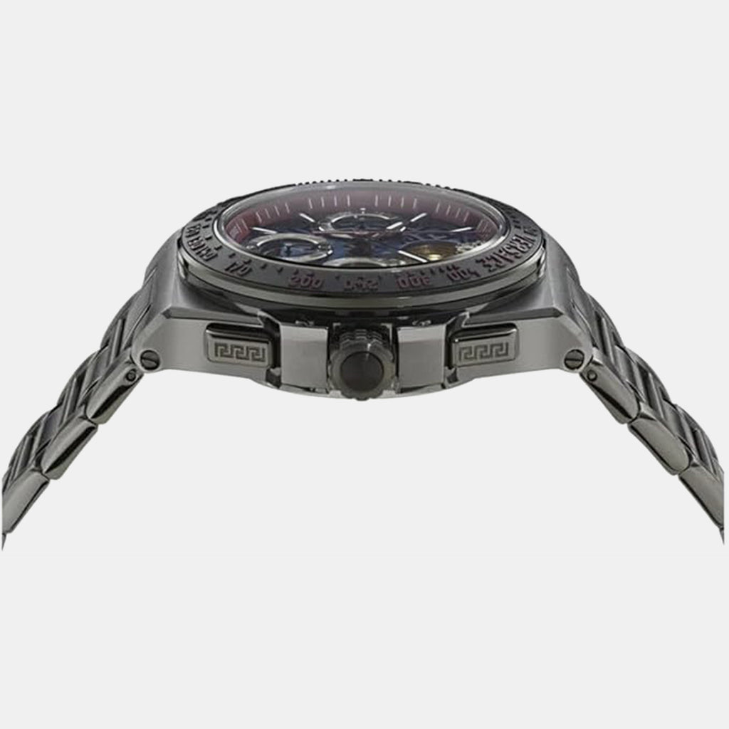 Landeron Skeleton Men Automatic Blue Dial Chronograph Stainless Steel Watch VE0Y00225