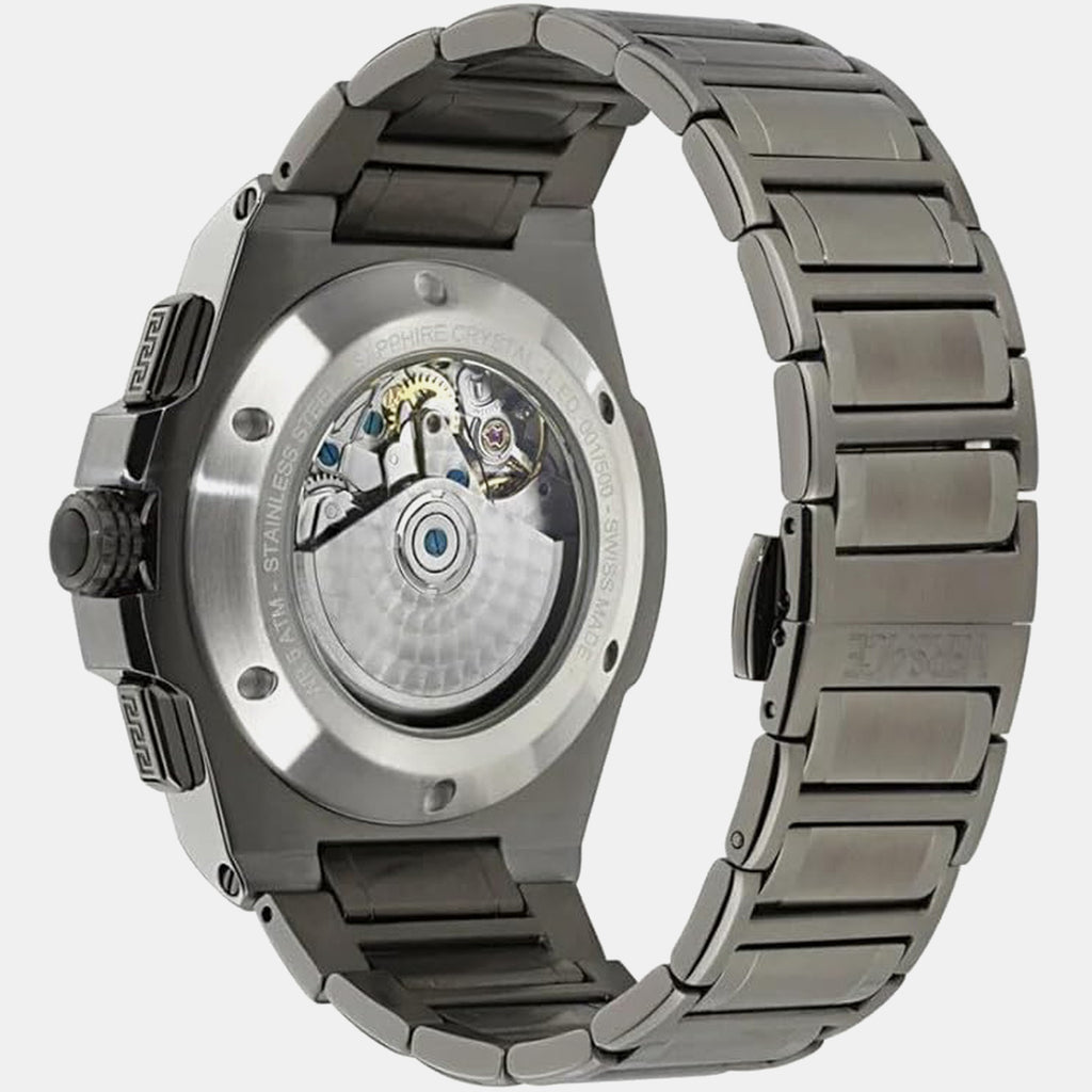 Landeron Skeleton Men Automatic Blue Dial Chronograph Stainless Steel Watch VE0Y00225
