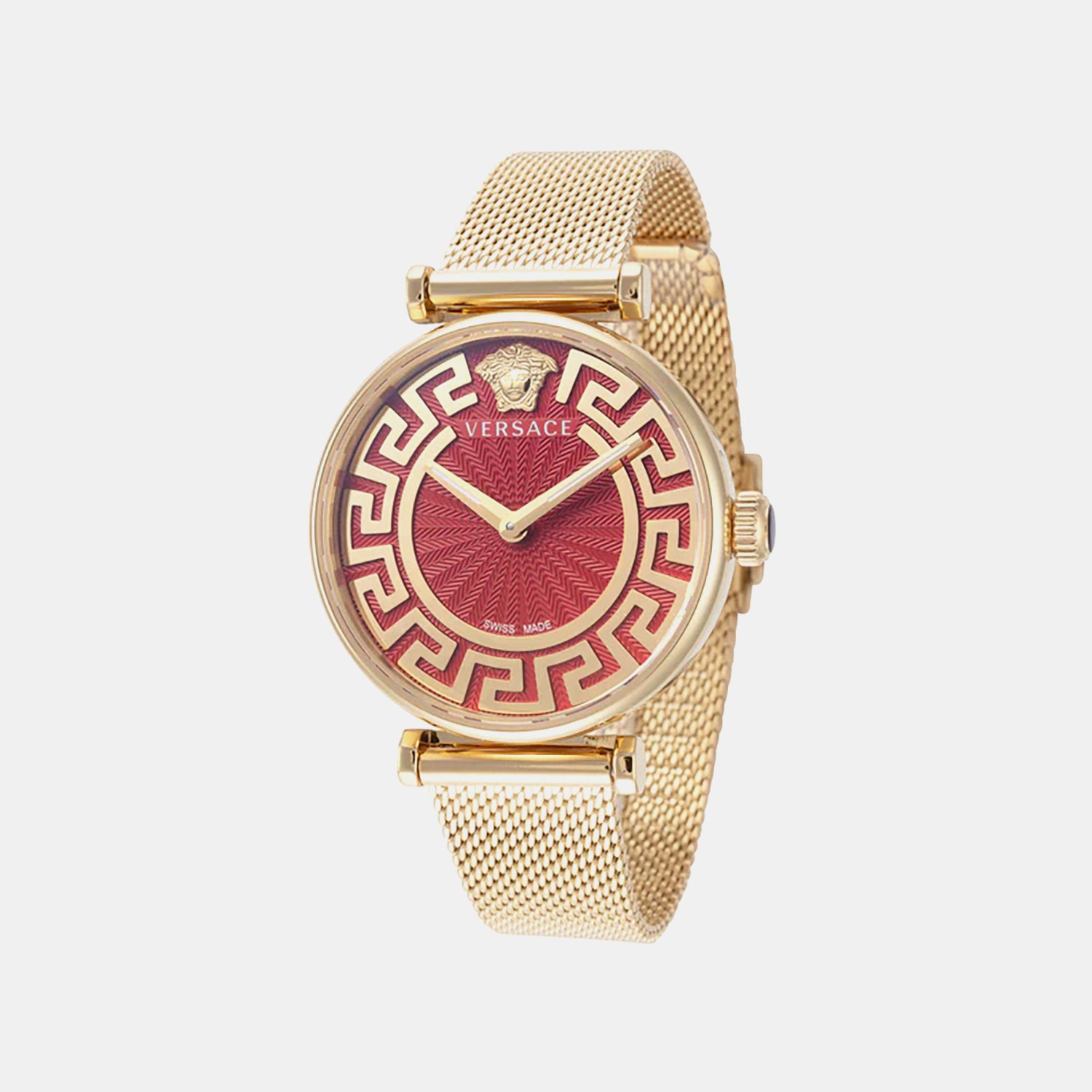 Greca Glam Women Quartz Red Dial Analog Stainless Steel Watch VE1CA0523