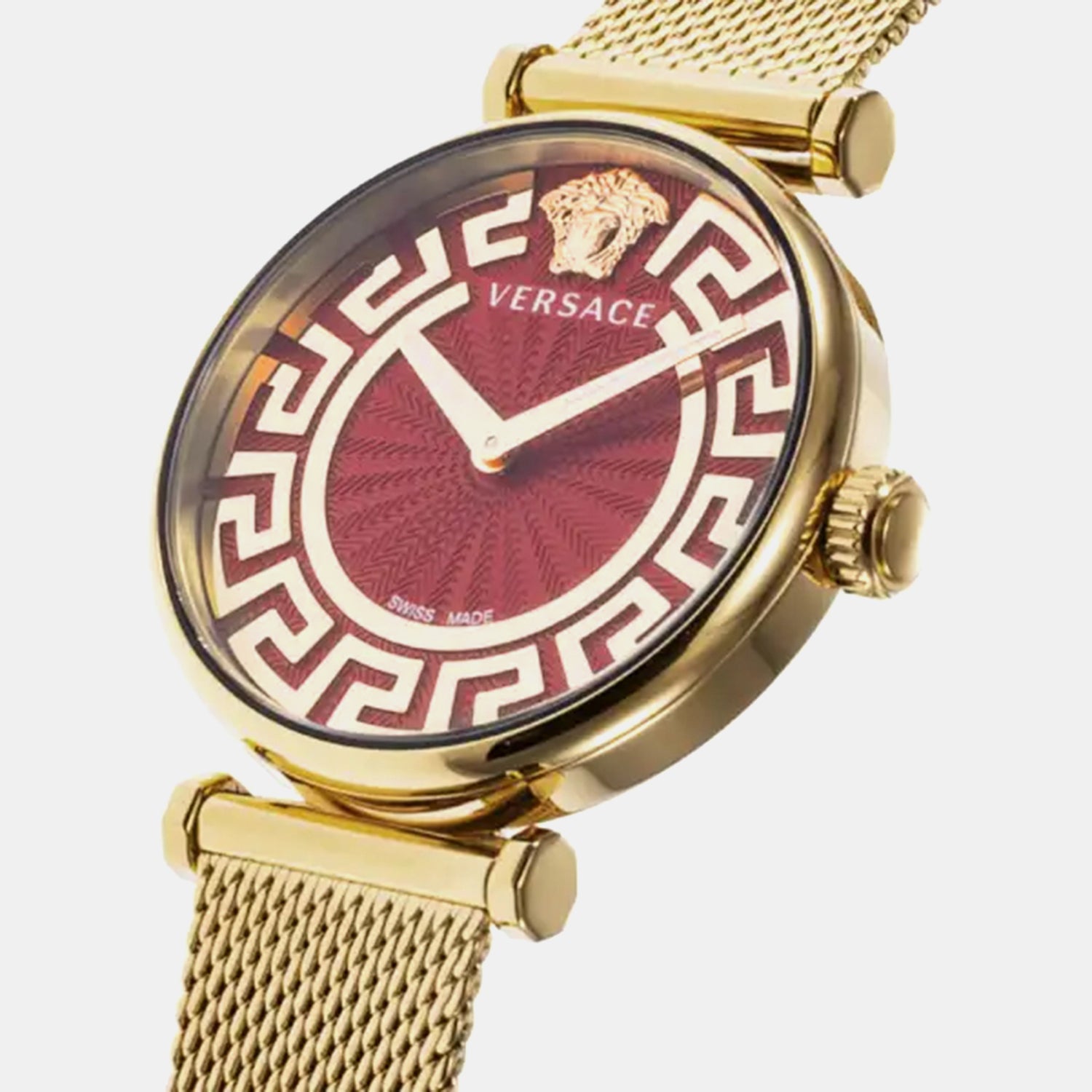 Greca Glam Women Quartz Red Dial Analog Stainless Steel Watch VE1CA0523