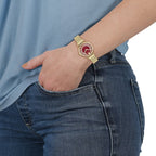 Greca Glam Women Quartz Red Dial Analog Stainless Steel Watch VE1CA0523