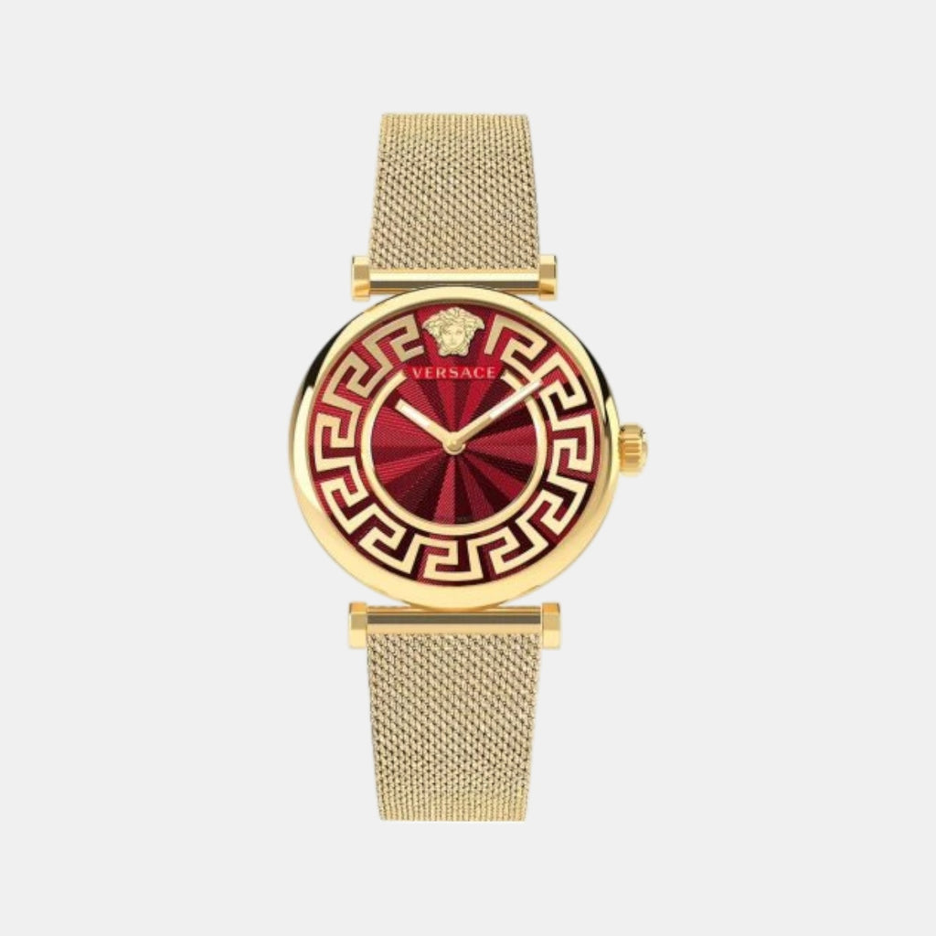 Greca Glam Women Quartz Red Dial Analog Stainless Steel Watch VE1CA0523