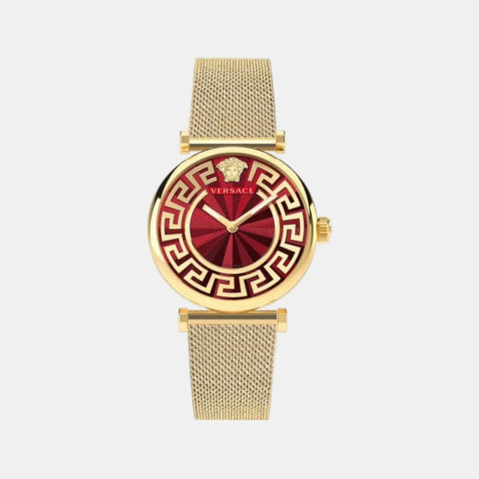 Greca Glam Women Quartz Red Dial Analog Stainless Steel Watch VE1CA0523