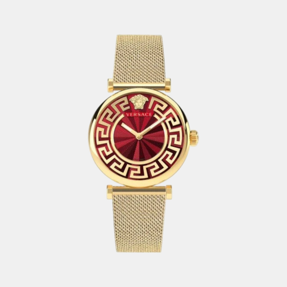Greca Glam Women Quartz Red Dial Analog Mesh Watch VE1CA0523