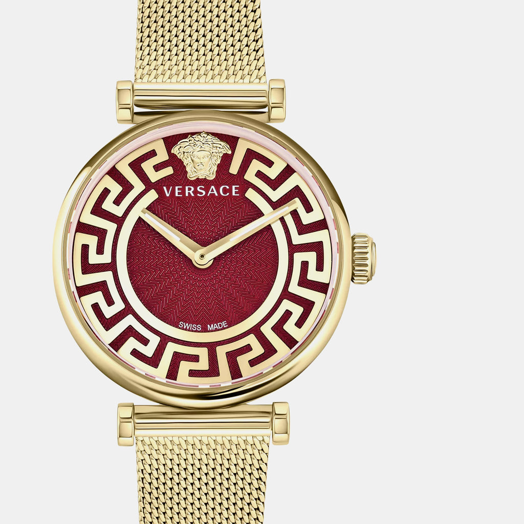 Greca Glam Women Quartz Red Dial Analog Stainless Steel Watch VE1CA0523