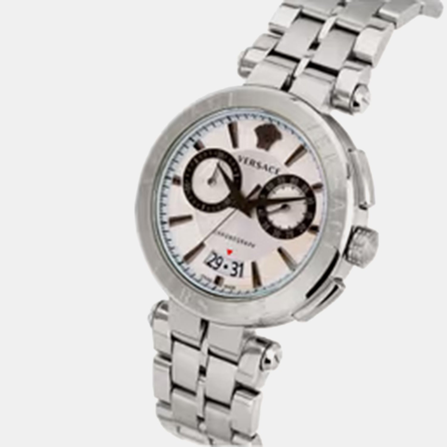 Aion Men Quartz White Dial Chronograph Stainless Steel Watch VE1D01823