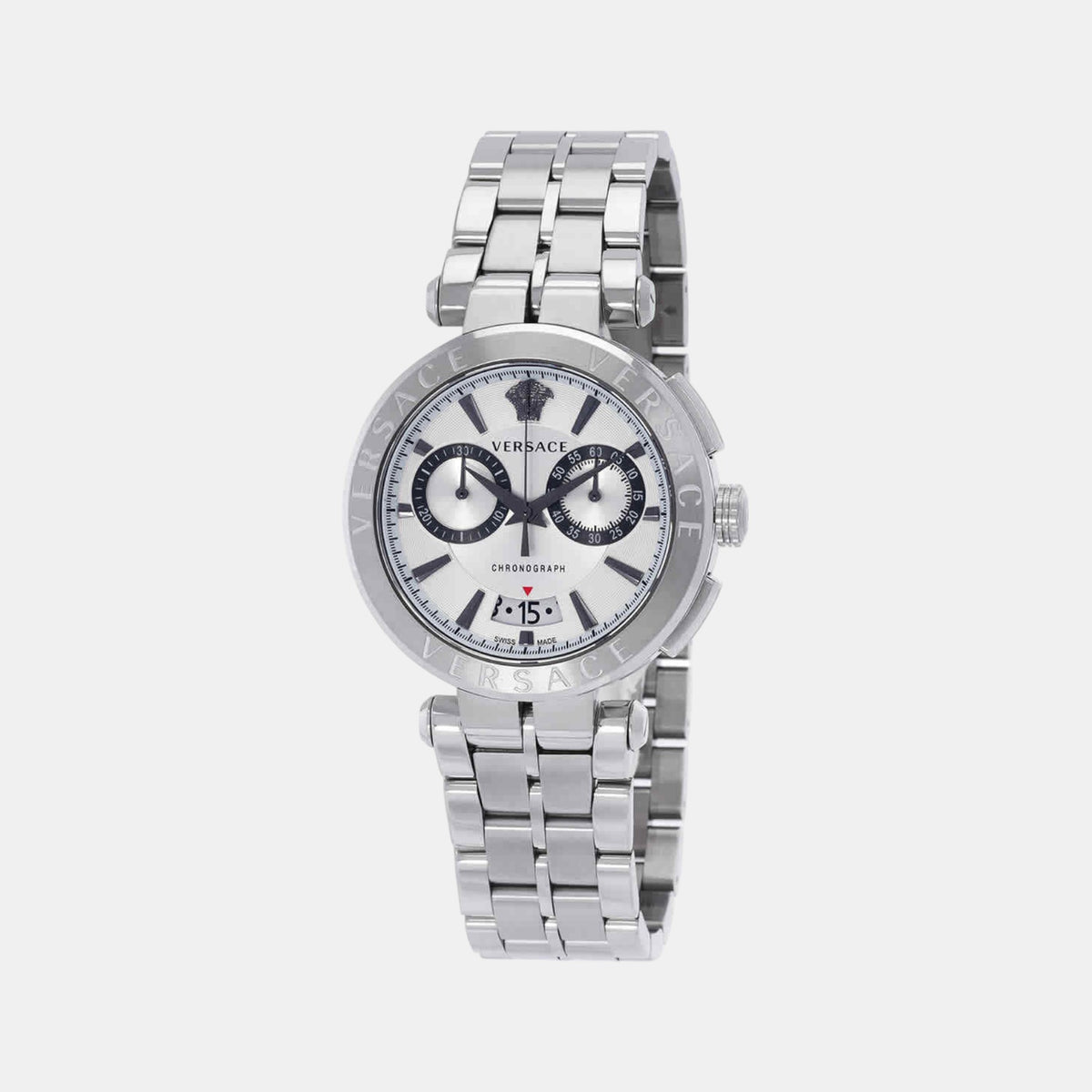 Aion Men Quartz White Dial Chronograph Stainless Steel Watch VE1D01823