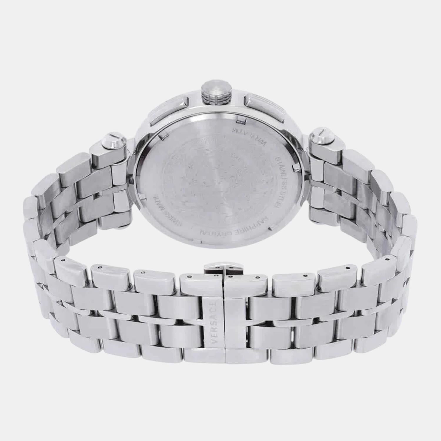 Aion Men Quartz White Dial Chronograph Stainless Steel Watch VE1D01823