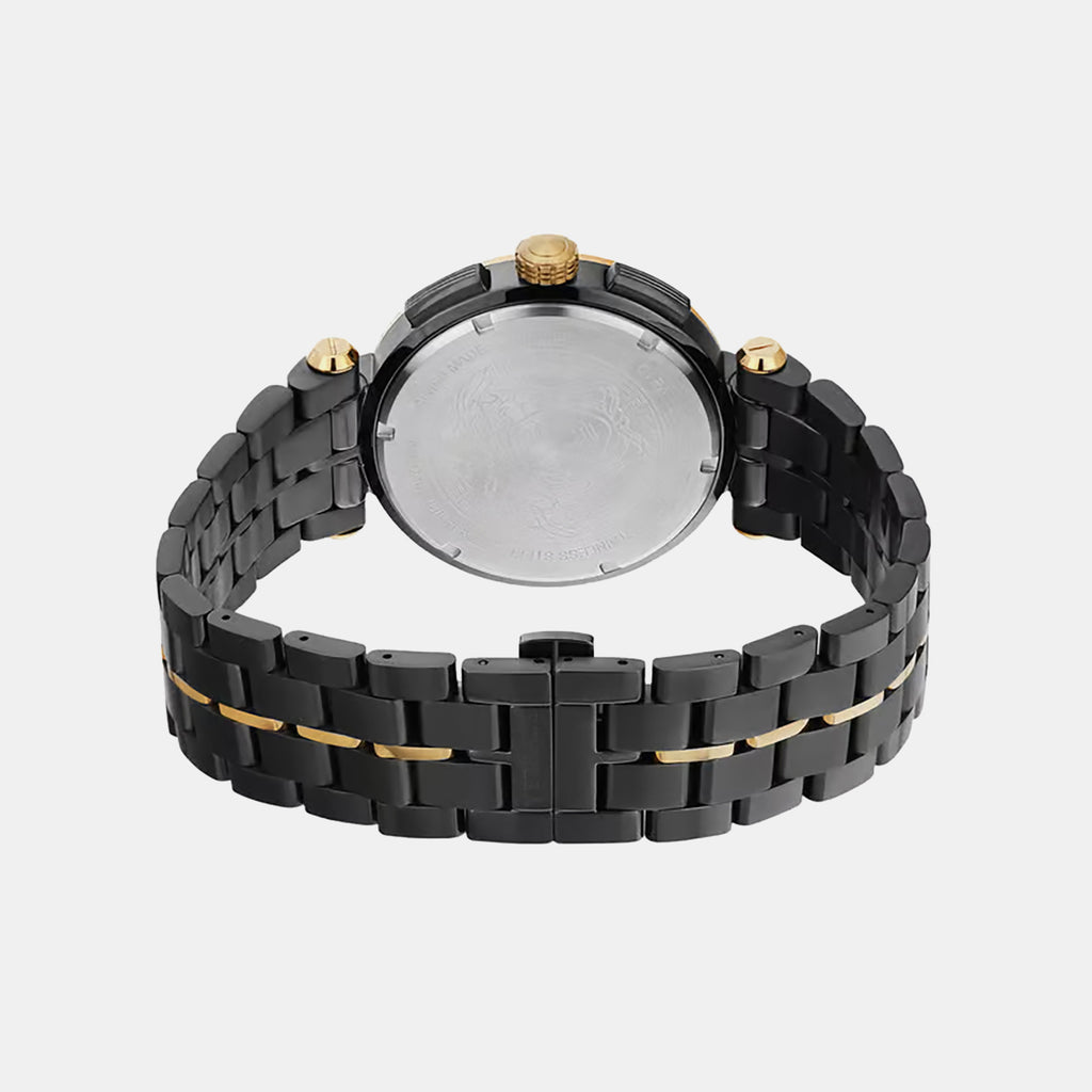 Aion Men Quartz Black Dial Chronograph Stainless Steel Watch VE1D02023