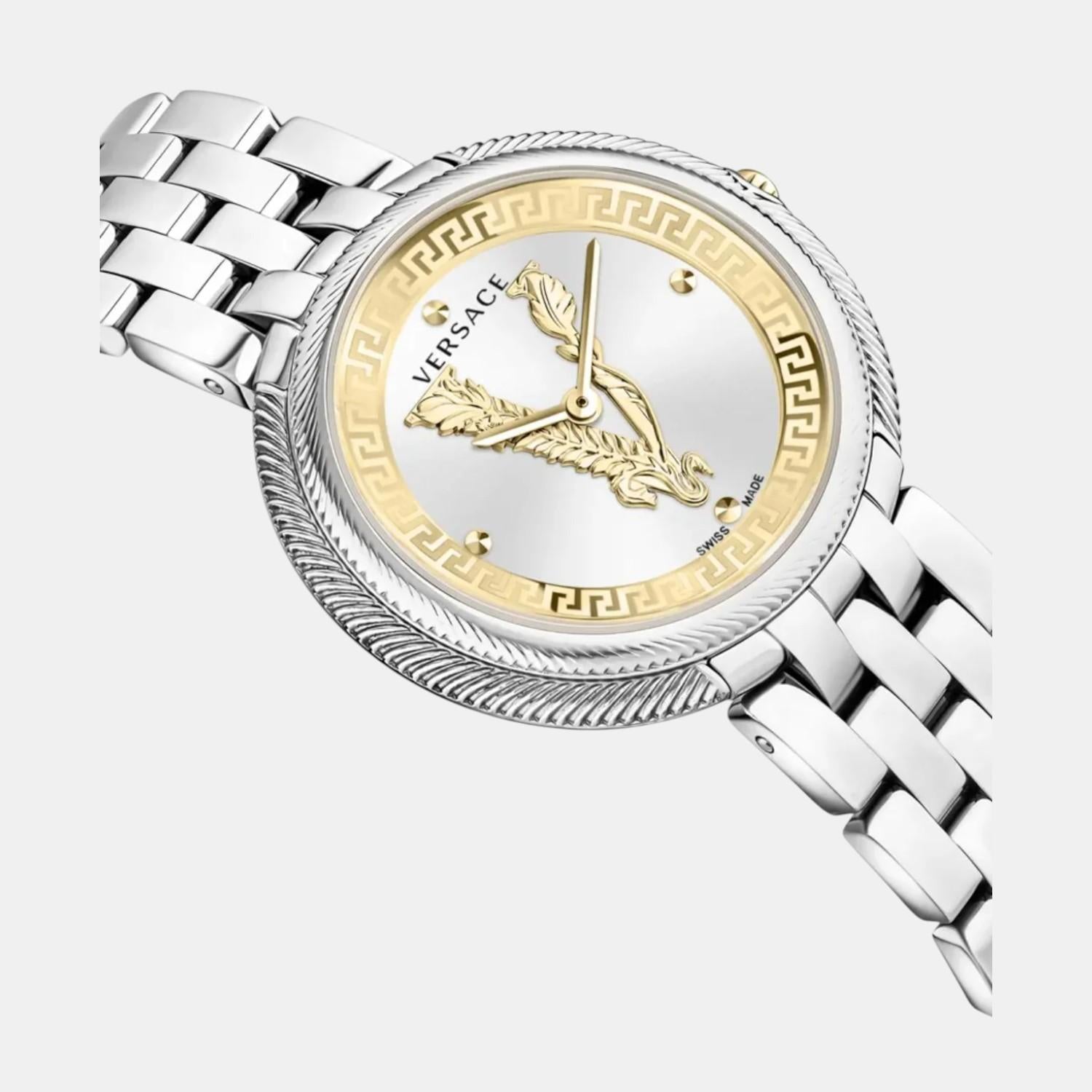 New Thea Women Quartz Silver Dial Analog Stainless Steel Watch VE2CA0523