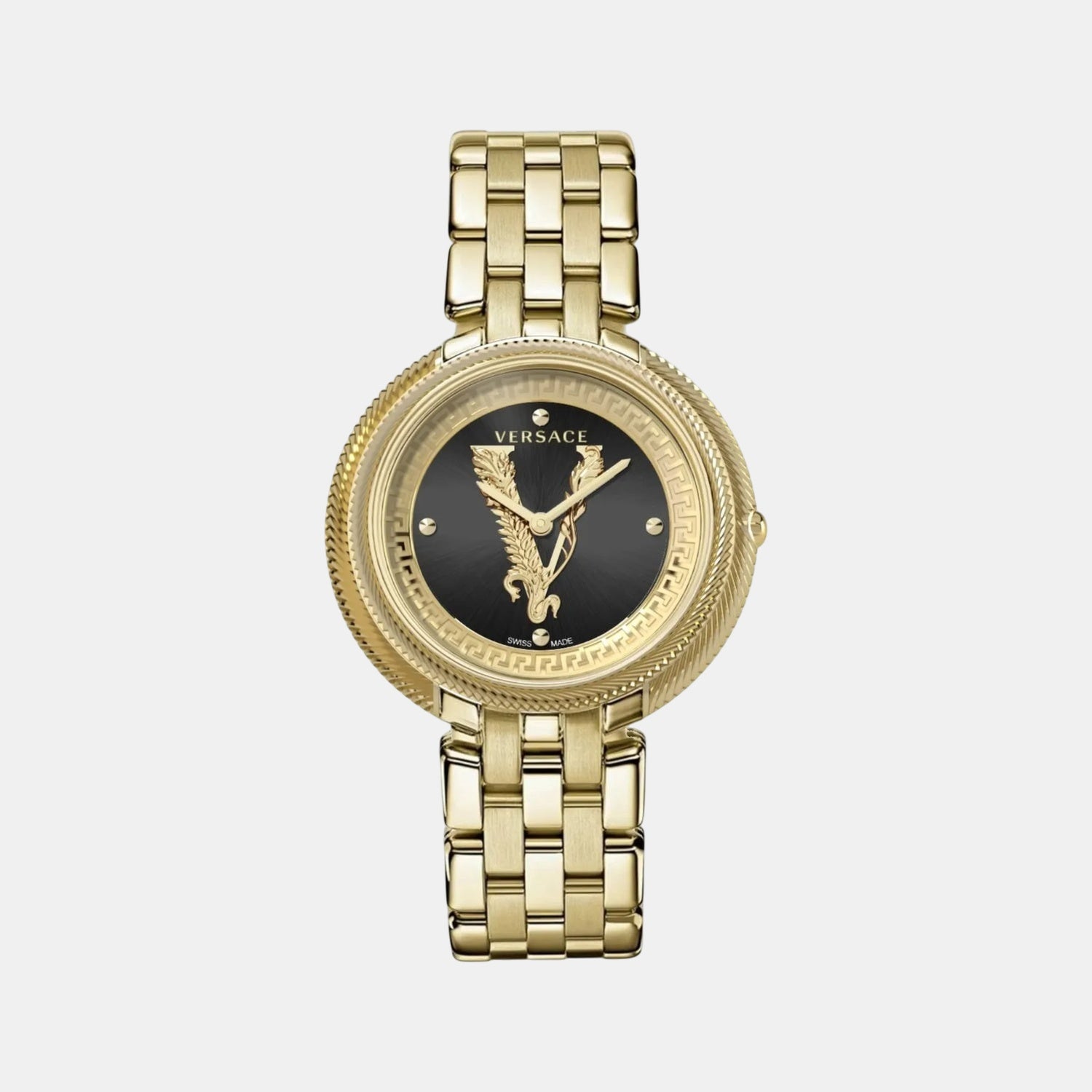 New Thea Women Quartz Black Dial Analog Stainless Steel Watch VE2CA0723