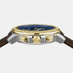 Men Quartz Blue Dial Chronograph Leather Watch VE2E00221
