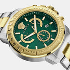 Men Quartz Green Dial Analog Stainless Steel Watch VE2E00421