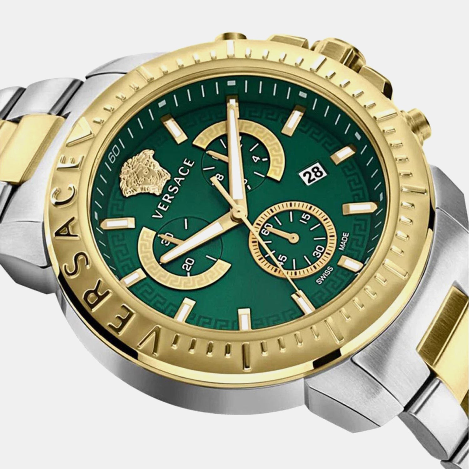 Men Quartz Green Dial Analog Stainless Steel Watch VE2E00421