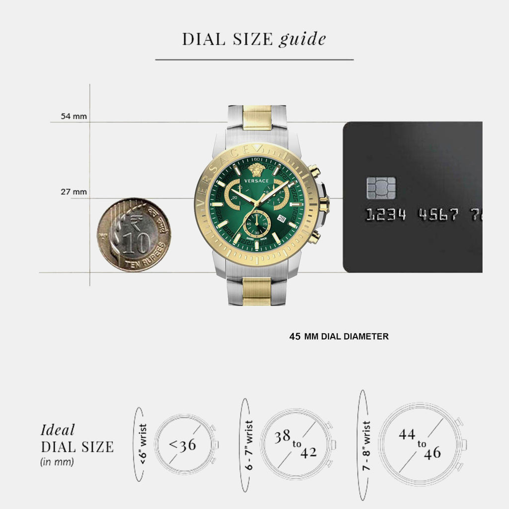 Men Quartz Green Dial Analog Stainless Steel Watch VE2E00421