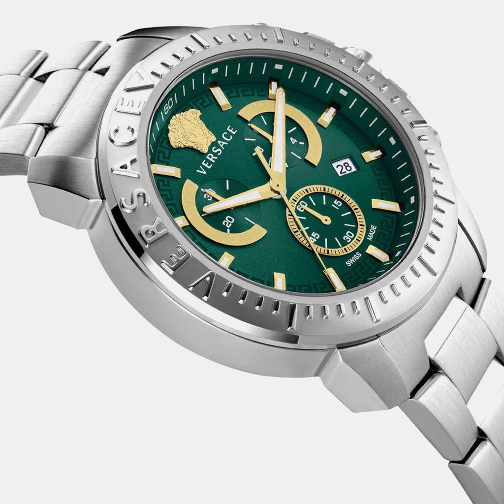 Men Quartz Green Dial Analog Stainless Steel Watch VE2E00821