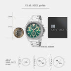 Men Quartz Green Dial Analog Stainless Steel Watch VE2E00821