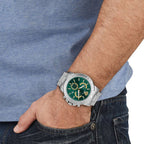 Men Quartz Green Dial Analog Stainless Steel Watch VE2E00821