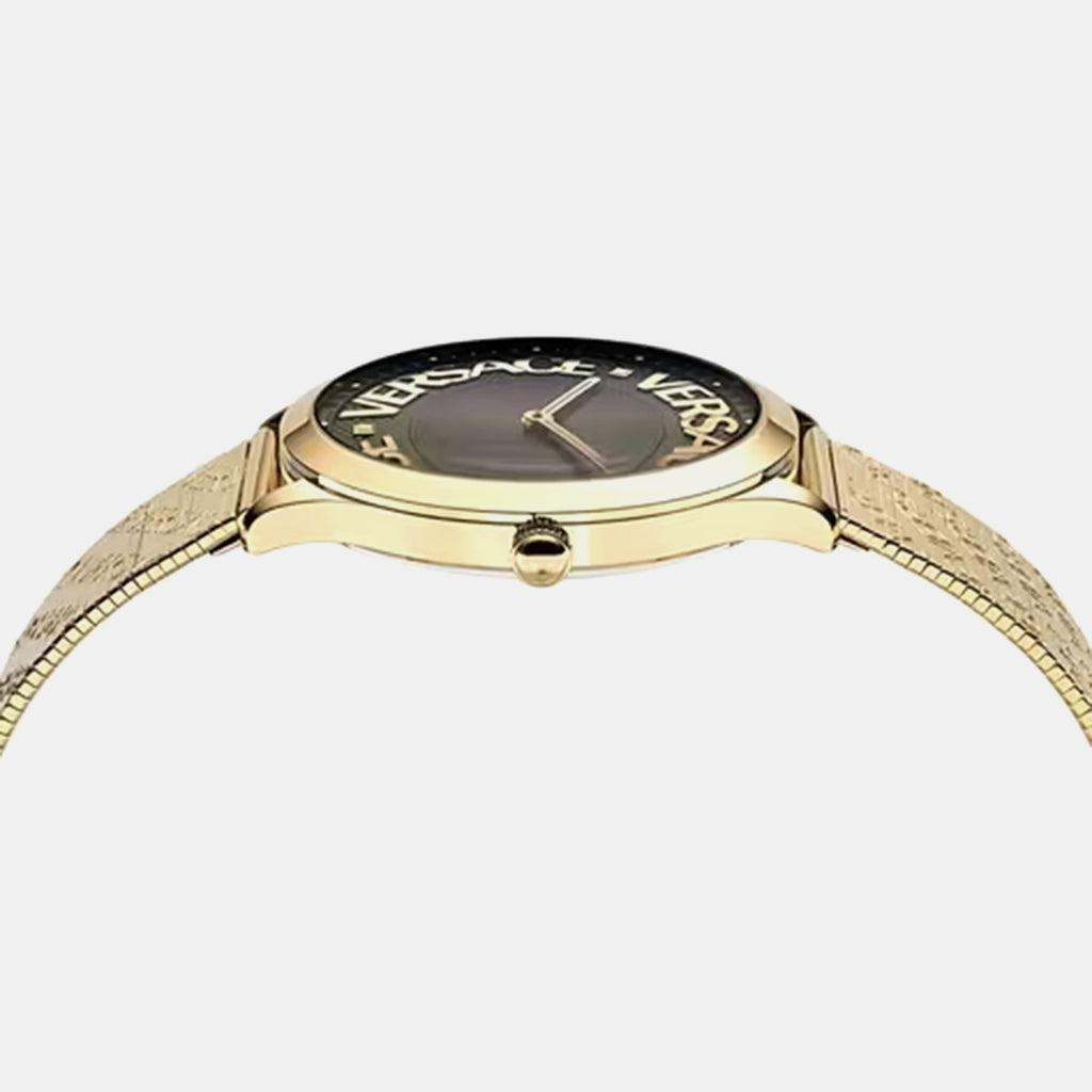 Fria Women Quartz Black Dial Analog Stainless Steel Watch VE2O00522