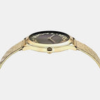 Fria Women Quartz Black Dial Analog Stainless Steel Watch VE2O00522
