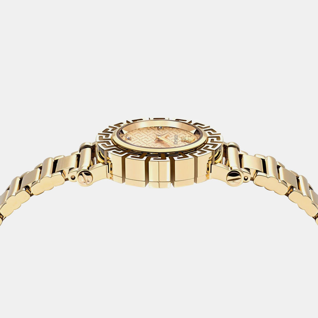 Greca Women Quartz Gold Dial Analog Stainless Steel Watch VE2Q00422