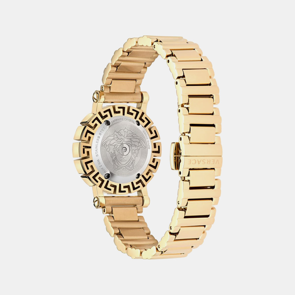 Greca Women Quartz Gold Dial Analog Stainless Steel Watch VE2Q00422