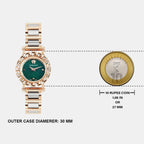 Greca Glam Women Quartz Green Dial Analog Stainless Steel Watch VE2Q00724