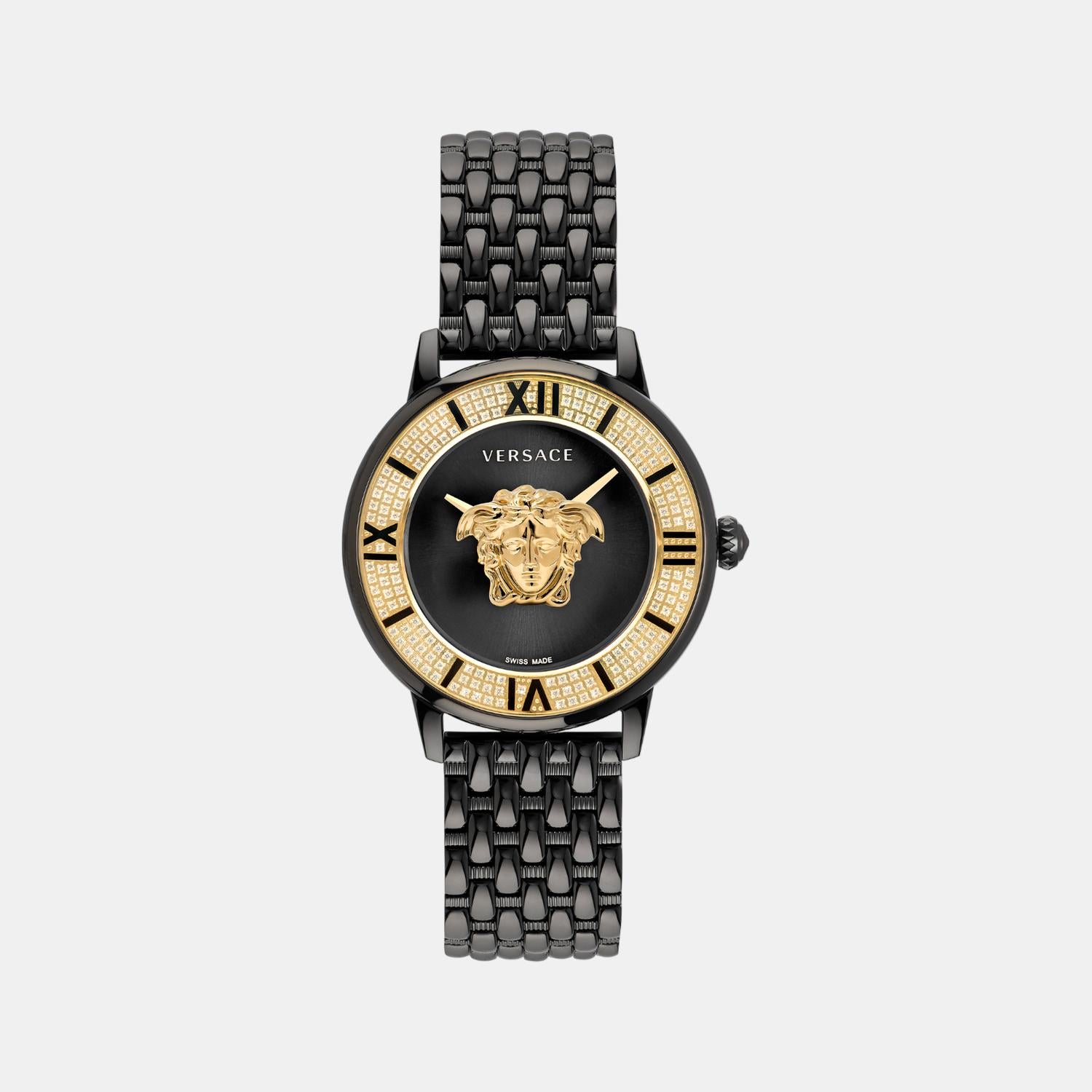 La Medusa Women Quartz Black Dial Analog Stainless Steel Watch VE2R00922