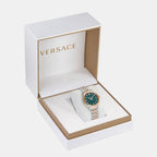 Hellenyium Women Quartz Green Dial Analog Stainless Steel Watch VE2S00422