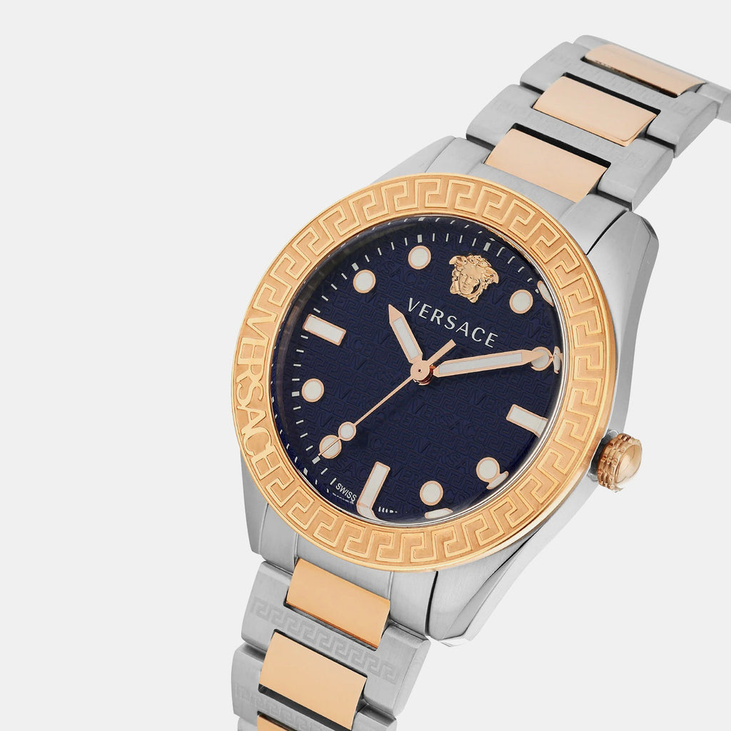 Greca Dome Men Quartz Blue Dial Analog Stainless Steel Watch VE2T00724
